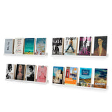 DENVER Floating Shelves Wall Bookshelf and Picture Ledge – 30” Length x 3.8" Depth – Set of 4 - White - Wallniture