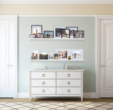 DENVER Floating Shelves Wall Bookshelf and Picture Ledge for Bedroom Decor – 60” Length x 3.15" Depth – Set of 2 - White - Wallniture