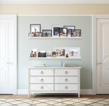 DENVER Floating Shelves Wall Bookshelf and Picture Ledge – 60” Length x 3.15" Depth – Set of 2 - White - Wallniture