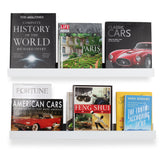 DENVER Floating Shelves Wall Bookshelf and Picture Ledge – 34” Length x 5" Depth – Set of 2 – White - Wallniture