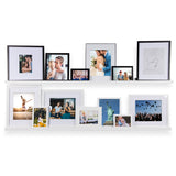 DENVER Floating Shelves Wall Bookshelf and Picture Ledge for Bedroom Decor – 60” Length x 3.7" Depth – Set of 2 – White - Wallniture