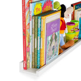 DENVER Floating Shelves Wall Bookshelf and Nursery Decor – 30” Length x 3.7" Depth – Set of 2 – White - Wallniture