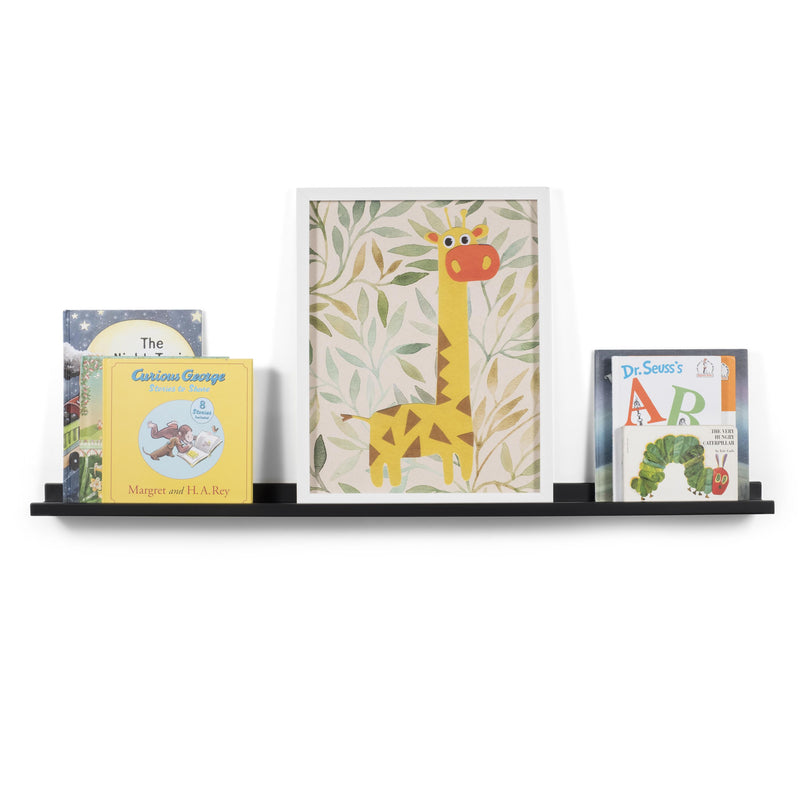 DENVER Floating Shelves Wall Bookshelf and Nursery Decor – 46” Length x 3.6" Depth – White, Black - Wallniture