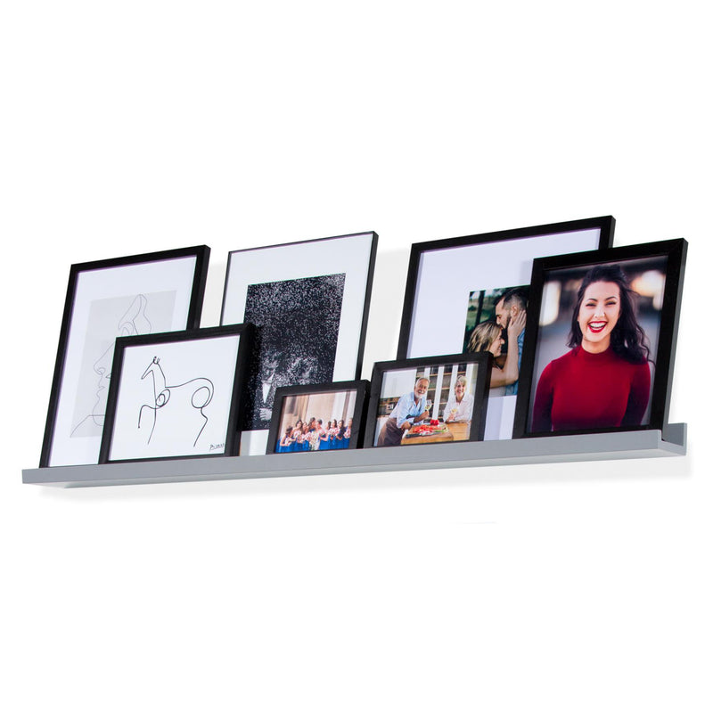 DENVER Floating Shelves Wall Bookshelf and Picture Ledge – 46” x 3.6" – Set of 1, 2, or 3 – Gray - Wallniture