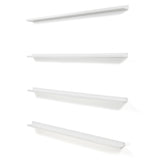DENVER Picture Ledge Floating Shelves and Wall Bookshelf – 46” Length x 3.6" Depth – Set of 4 - White - Wallniture