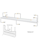 DENVER Floating Shelves and Picture Ledge – 46” Length x 3.6" Depth – Set of 2 – White - Wallniture
