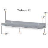 DENVER Floating Shelves Wall Bookshelf and Picture Ledge for Bedroom Decor – 17” Length x 3.6” Depth – Set of 4 – Gray, Black, White - Wallniture