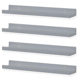 DENVER Floating Shelves Wall Bookshelf and Picture Ledge  – 17” Length x 3.6” Depth – Set of 4 – Gray, Black, White - Wallniture