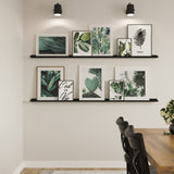 DENVER Floating Shelves for Picture Frames, Picture Ledge for Living Room - 72" x 3.6" - Set of 2 - Black