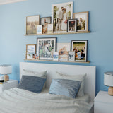 DENVER Floating Shelves, Picture Ledge Shelves for Bedroom Decor - 60" x 3.6" - Set of 2 - Natural