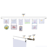 DRAPE Wire Picture Hanging Kit for Nursery Decor with Picture Hangers - 24 Clips - 196'' Length - Set of 1 or 2 - Wallniture