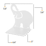 ANIMO Elephant Bookends and Shelves - Set of 2 - White - Wallniture