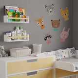 Florida Floating Shelves for Kids Room Decor, Kids Bookshelf, Nursery Decor Wood Shelf for Wall - Set of 2 - White - Wallniture