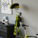 Casco Bike Helmet Rack Wall Mount, Garage Storage, Hooks for Hanging Motorcycle Accessories Metal - Black
