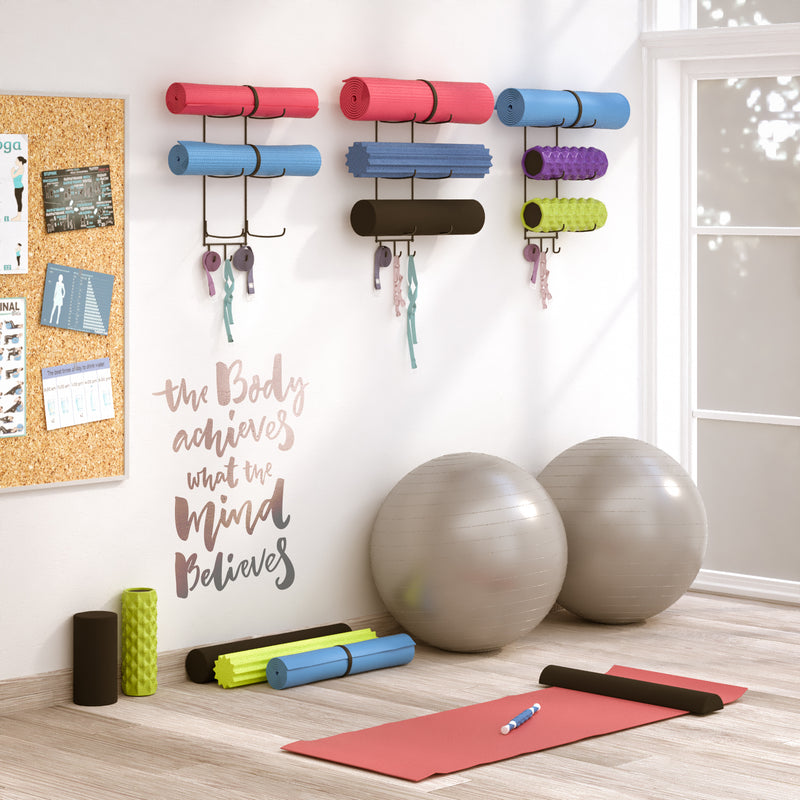 This Sleek Shelf Was Made To Store Your Yoga Mat  Home yoga room, Yoga mat  storage, Workout rooms