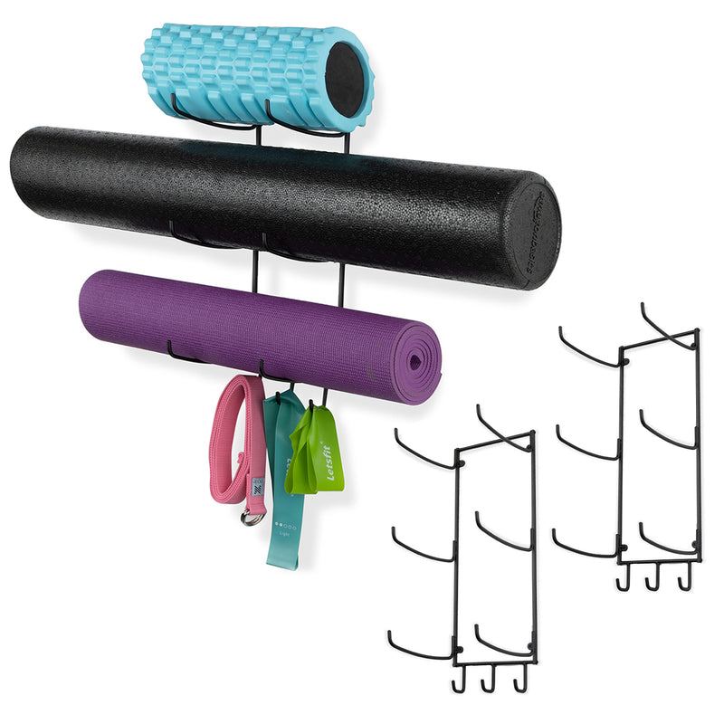 Yoga Mat Holder Acessórios Wall Mount Organizer Decor Foam Roller