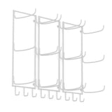 GURU 3 Sectional Wall Mount Yoga Mat And Foam Roller Rack - Set of 1, 2 or 3 - White - Wallniture