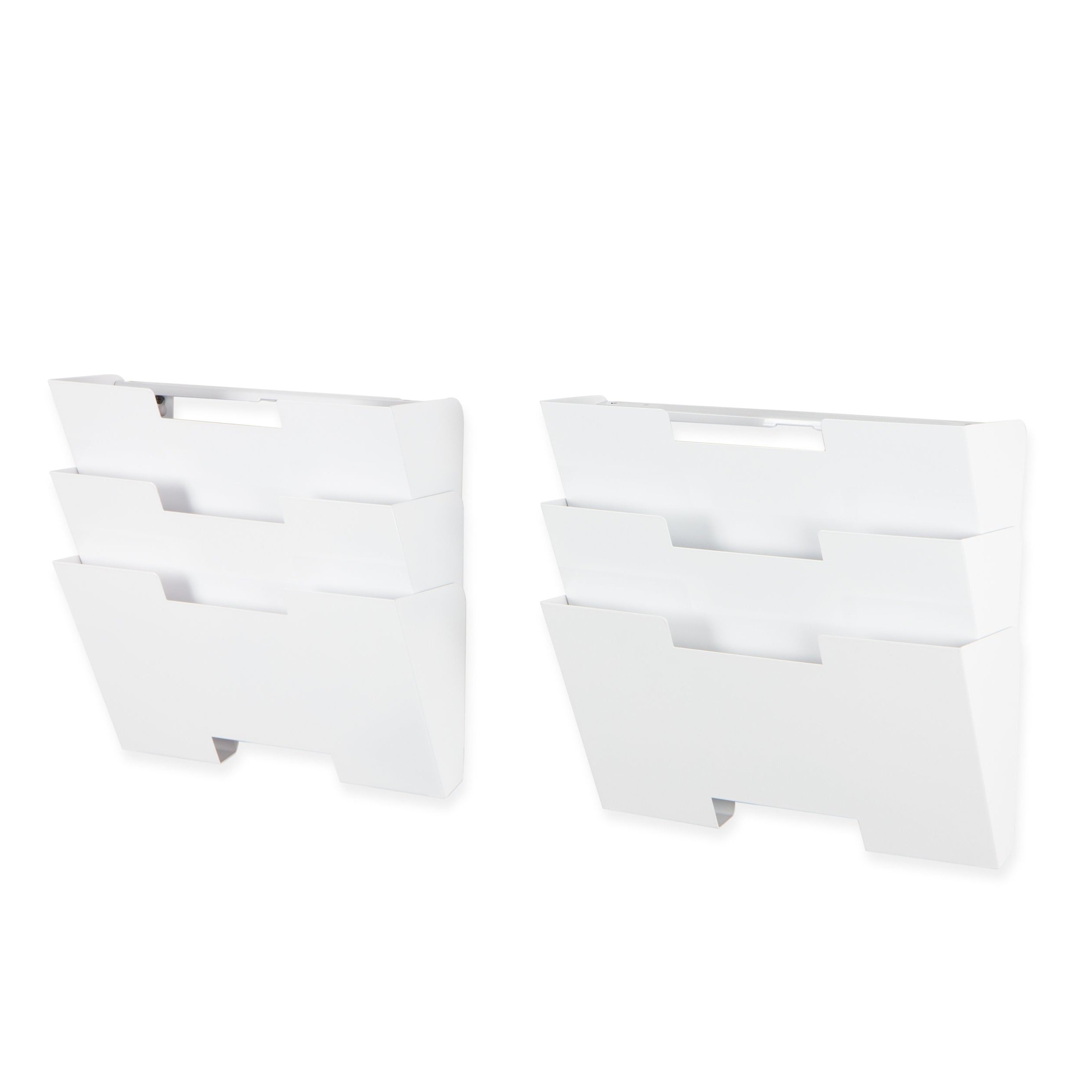 LISBON Wall File Holder  – 3, 6, 9 Tier – White - Wallniture