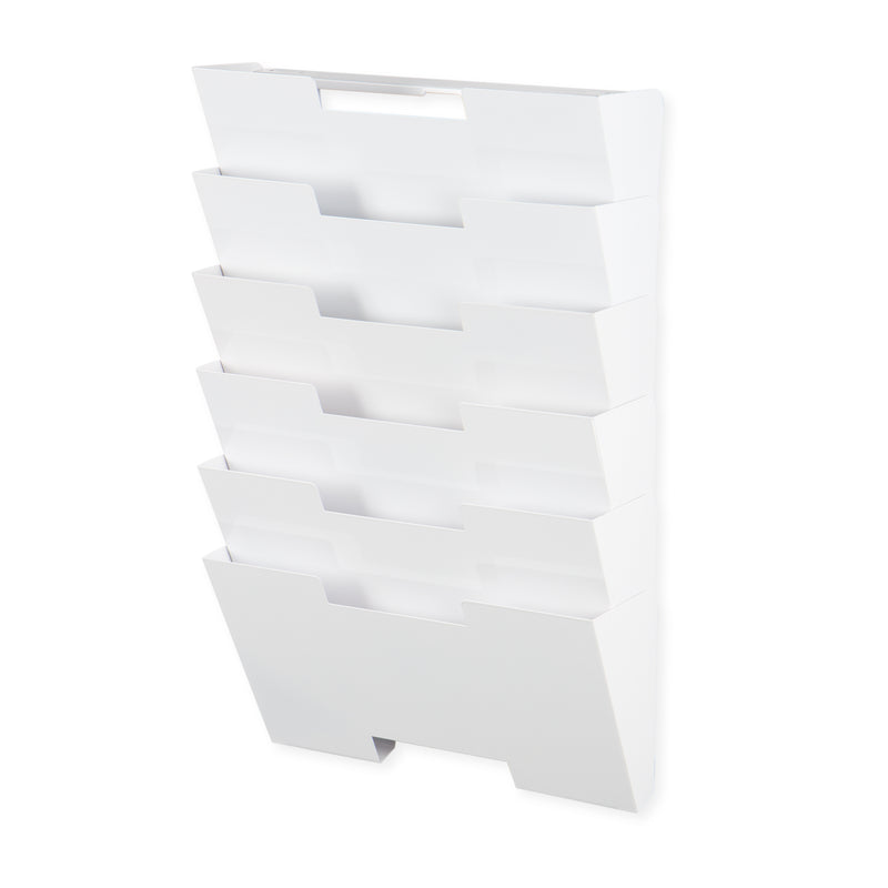 LISBON Wall File Holder  – 3, 6, 9 Tier – White - Wallniture
