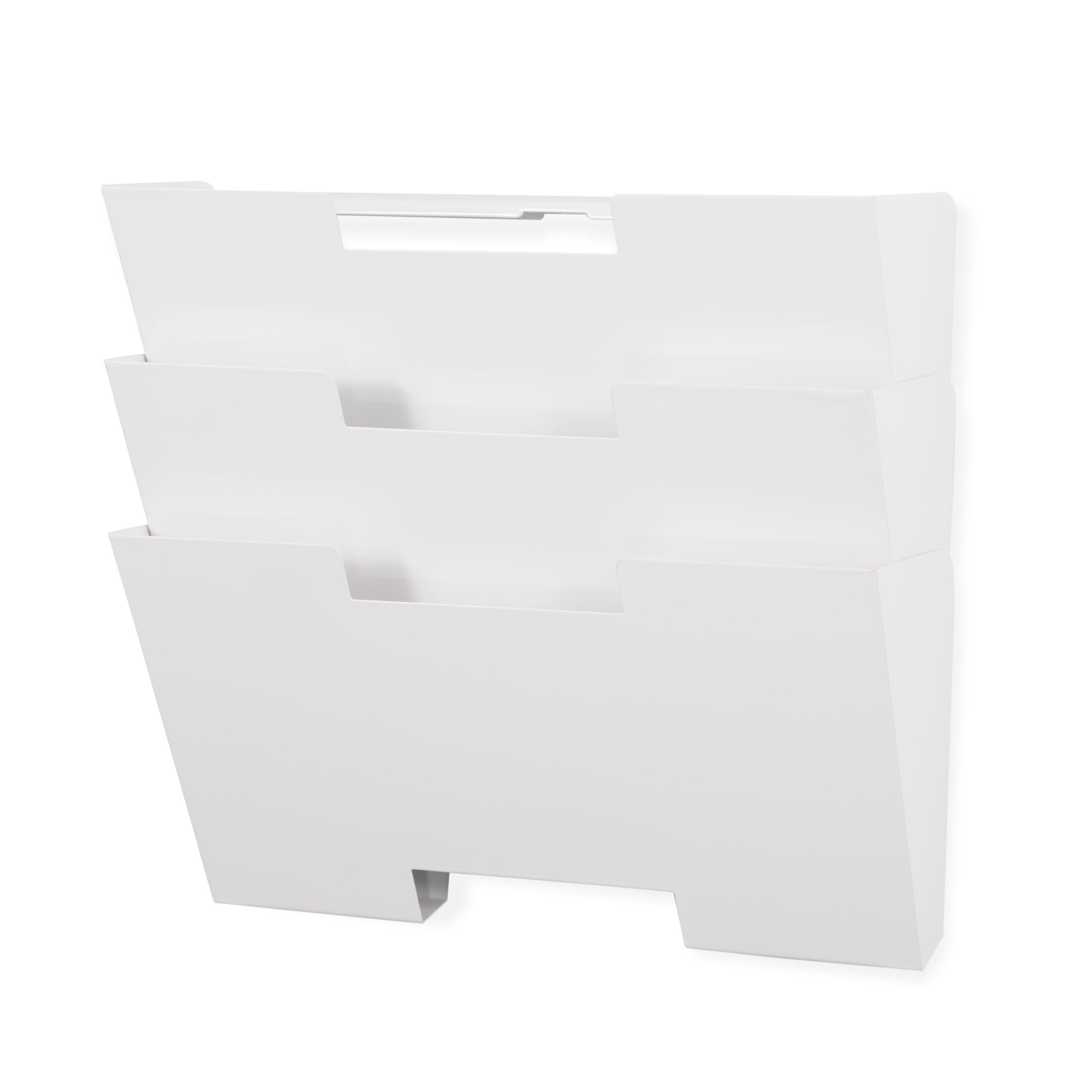 LISBON Wall File Holder  – 3, 6, 9 Tier – White - Wallniture