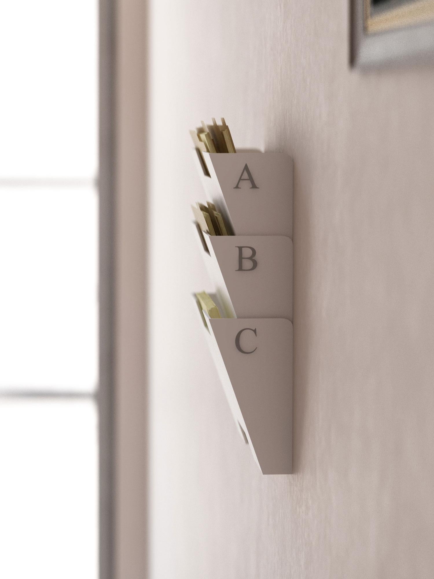 LISBON Wall File Holder  – 3, 6, 9 Tier – White - Wallniture
