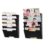 LISBON Wall Mounted File and Magazine Holder - 10 Sectional - Black, White, Gray - Wallniture