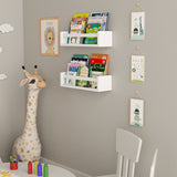 MADRID Floating Shelves Wall Bookshelf for Nursery Decor – 16.5” Length – White - Wallniture
