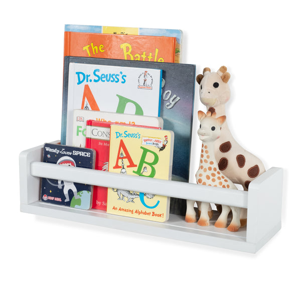 MADRID Floating Shelves Wall Bookshelf for Nursery Decor – 16.5” Length – White - Wallniture