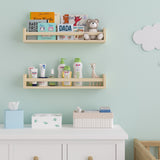 Madrid Bookshelf for Kids Room Decor Floating Shelves Nursery Storage - Set of 2 - Natural