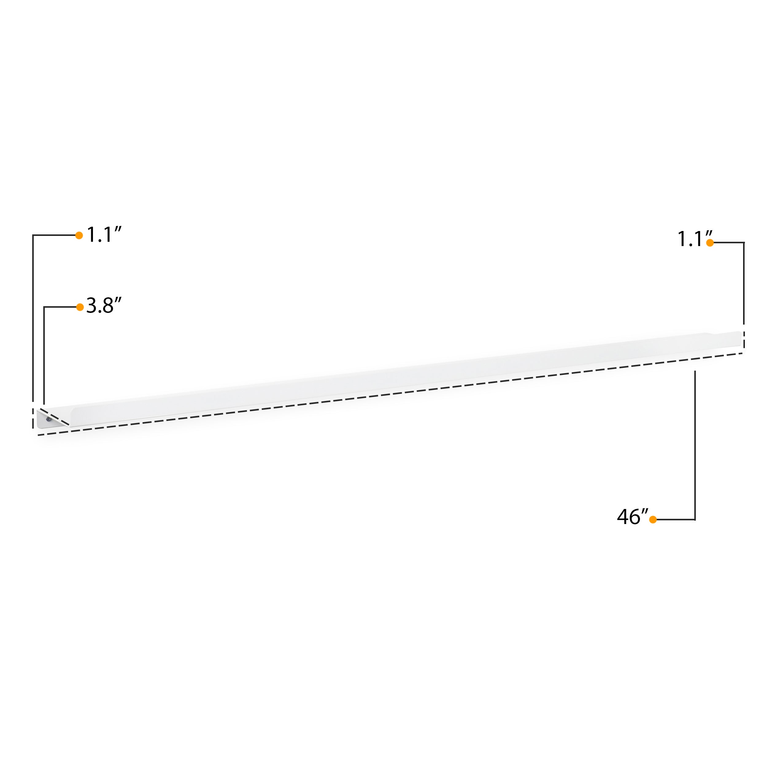 METALLO Picture Ledge Floating Shelves and Wall Bookshelf 46” Length