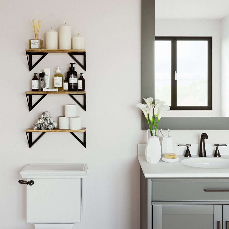 BORA Rustic Bathroom Shelf for Bathroom Decor, Wall Bathroom Organizer –  Wallniture