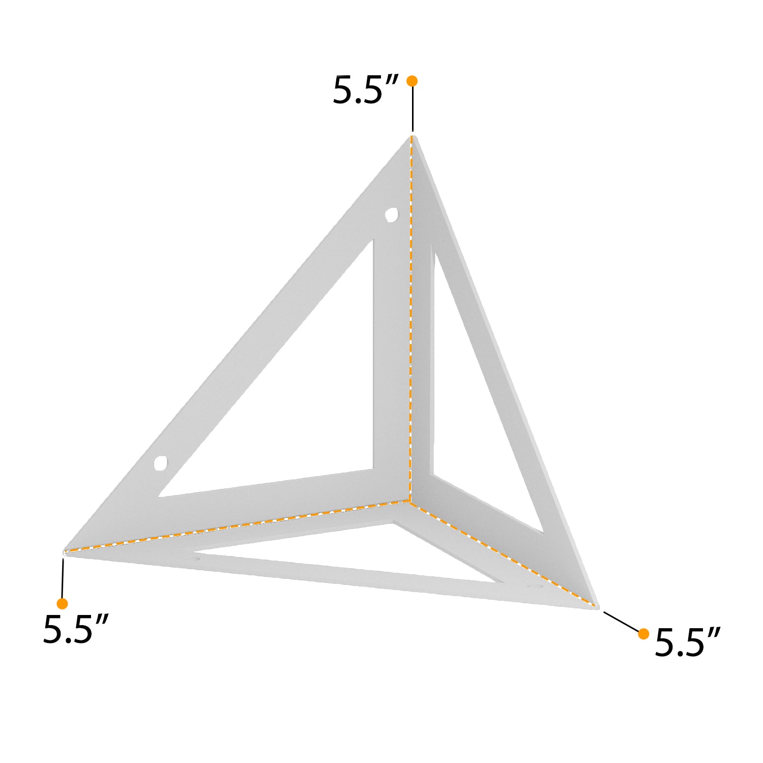 MINORI Geometric Triangle Shelf Brackets for Floating Shelves, Wall Shelves Brackets for Rustic Decor - Set of 2 - White - Wallniture