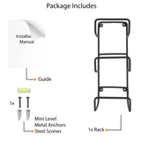 MODU Wall Mount Towel Rack – Straight Style – 3 Sectional – Black - Wallniture