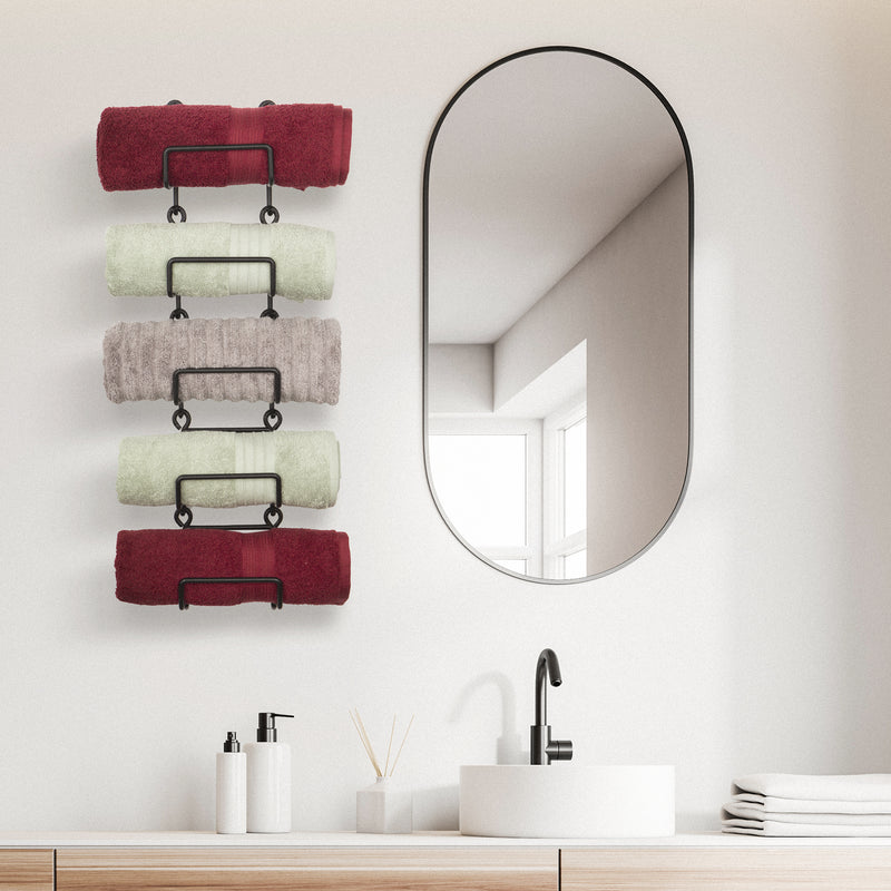BOTO Bathroom Towel Rack Wall Mounted Bathroom Organizer, Bath Towel & –  Wallniture