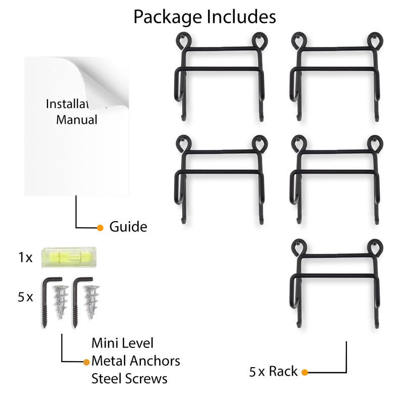 BOTO Towel Rack Wall Mounted 5-Sectional Bathroom Organizer with