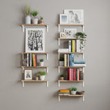 NOLA 17" x 4.5" Rustic Floating Shelves for Living Room Decor - Set of 10 - Black, or White Brackets
