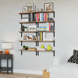 NOLA Floating Shelves for Wall, 17"x 6" Rustic Bookshelf for Living Room Decor - Set of 10 - Burnt