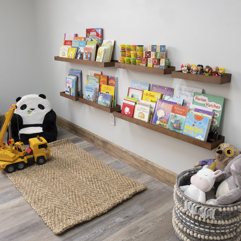 PHILLY Floating Shelves Wall Bookshelf and Nursery Decor - Multisize - Set of 3 - Walnut - Wallniture