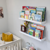 PHILLY Floating Shelves Wall Bookshelf and Nursery Decor – 31.5” Length – Set of 2 – White - Wallniture