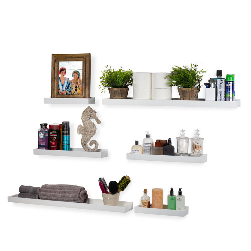 PHILLY Bathroom Shelf Set for Bathroom Decor,  Wall Mount Bathroom Organizer - Multisize - Set of 3 - White - Wallniture