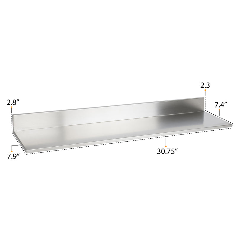 PLAT Stainless Steel Wall Shelf Heavy Duty – 15.8", 23.6", 30.5" Length - Wallniture