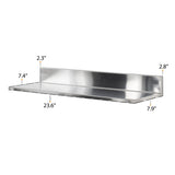 PLAT Wall Mount Kitchen Floating Shelves – 15.8", 23.6", 30.5" Length – Set of 2 – Stainless Steel - Wallniture
