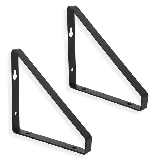 PONZA Geometric Shelf Brackets for Floating Shelves, Wall Shelves Brackets for Rustic Decor - Set of 2 - Wallniture