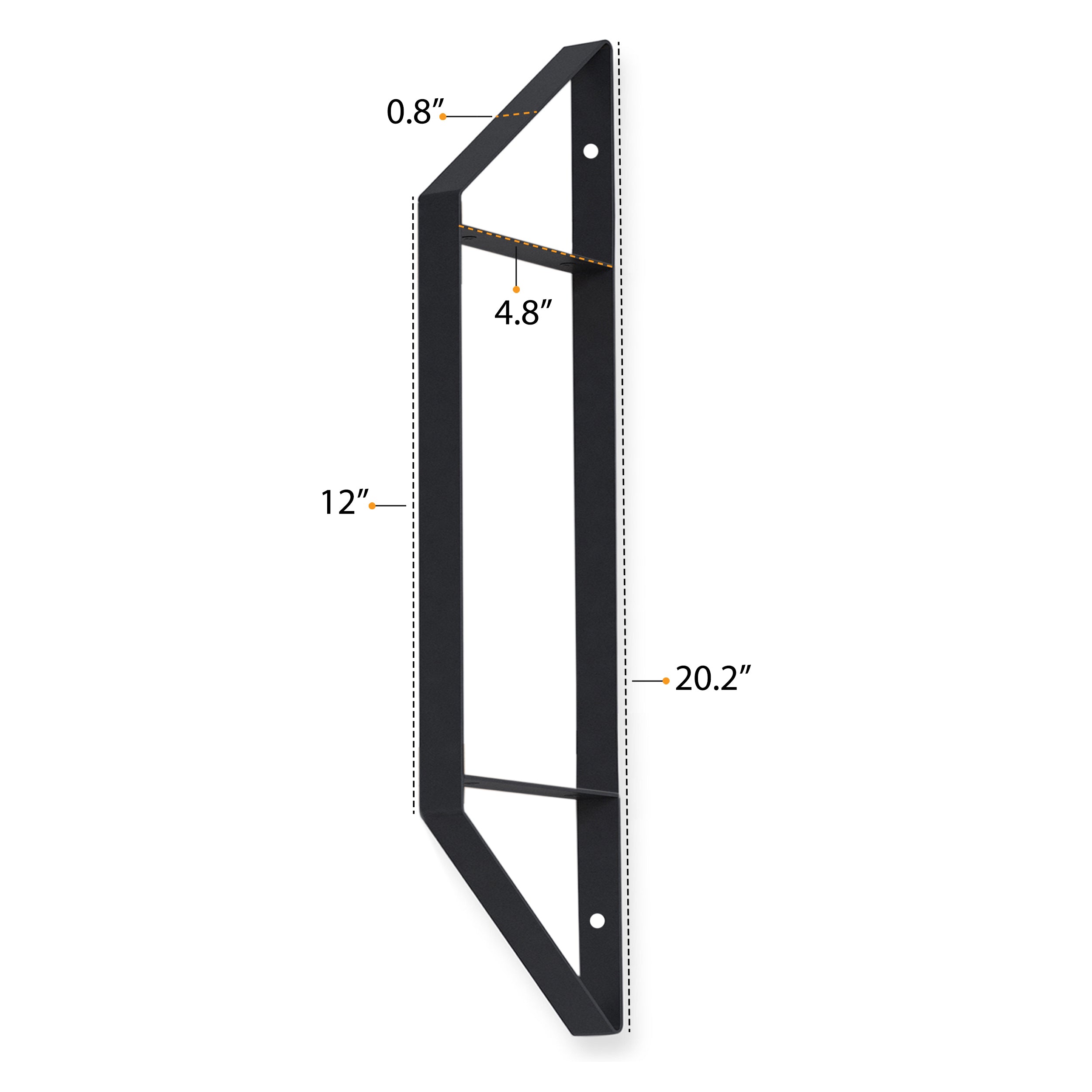 PONZA 2-Tier Geometric Triangle Shelf Brackets for Floating Shelves, Wall Shelves Brackets for Rustic Decor - Set of 2 - Wallniture