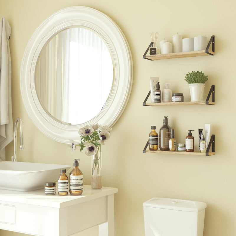 PONZA 17 Rustic Bathroom Shelf for Bathroom Decor, Wall Bathroom Orga –  Wallniture