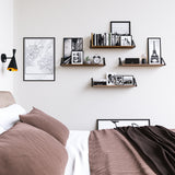 PONZA Floating Shelves and Wall Bookshelf for Living Room Decor – 24” – Set of 2, 3, or 4 - Natural Burned - Wallniture