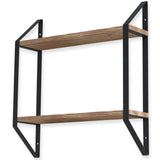 PONZA Floating Shelves and Wall Bookshelf – 17” Length – 2 Tier - Set of 1, or 2- Natural Burned - Wallniture