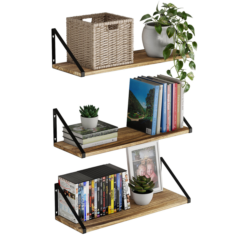 PONZA Floating Shelves for Wall Storage, Floating Bookshelf, Wood Wall –  Wallniture