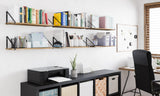 PONZA 24"x8" Floating Shelves for Wall, Long & Wide Bookshelves - Set of 6 - Burnt