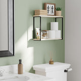Porto Floating Shelves for Wall Decor, 2-Tier Bookshelf Living Room Decor - Natural